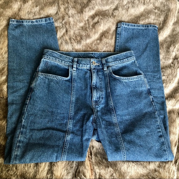 ASYOU slim mom jeans with seam detail in mid blue - Picture 5 of 7
